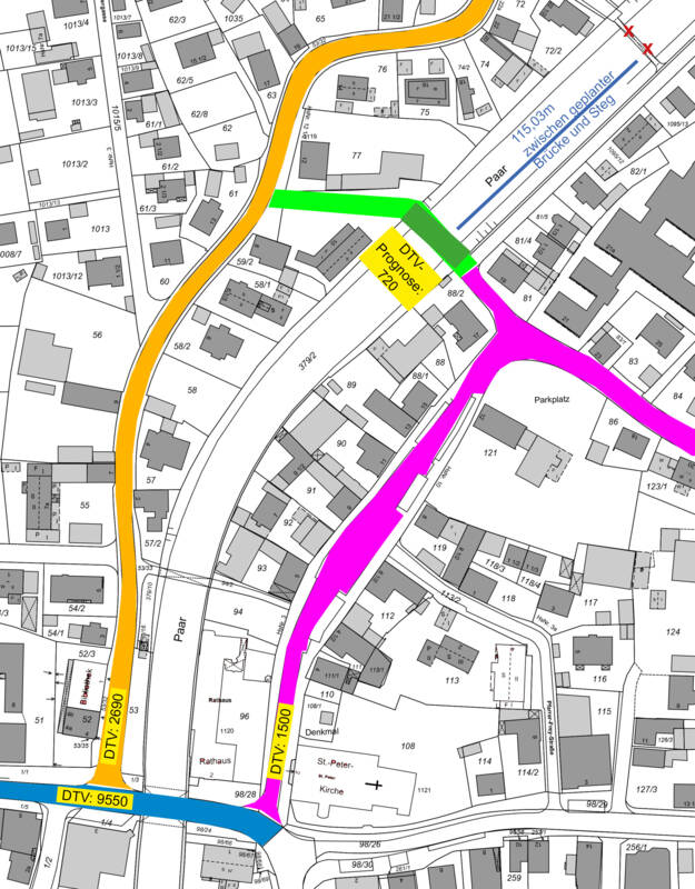 Verkehrsaufkommen in Manching (Stand 2009)