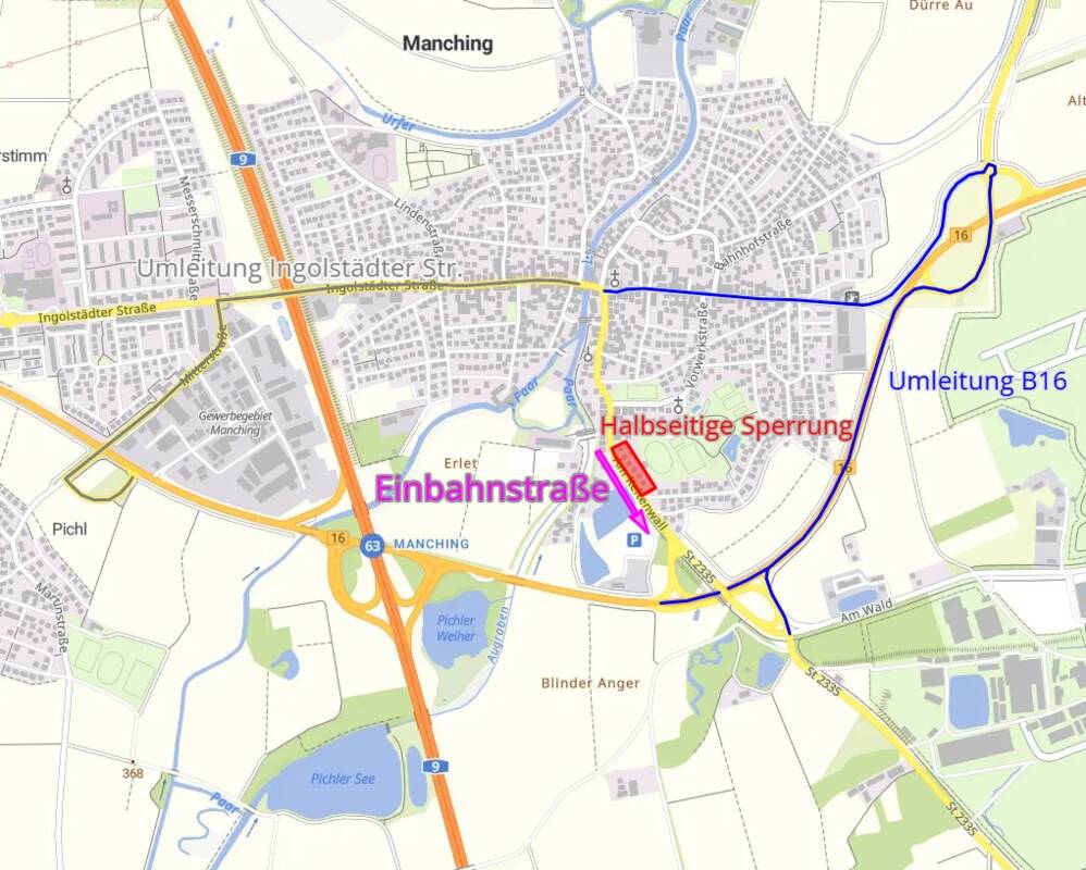 Einbahnstraße "Am Keltenwall" Halbseitige Sperrung