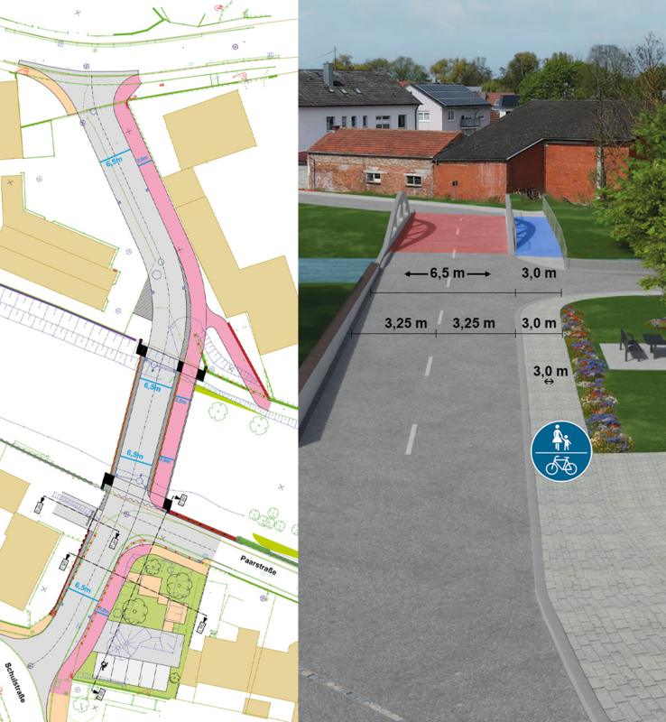 Entwurfsplanung der Anbindung und Visualisierung der 2. Paarbrücke