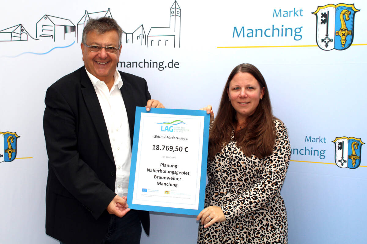 LEADER-Förderzusage erhalten: Die Planungen für das neue Naherholungsgebiet Braunweiher Manching können beginnen